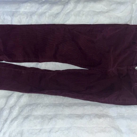 Ann Taylor LOFT curvy bootcut burgundy corduroy pants Sz 34 18 tall - Picture 4 of 6